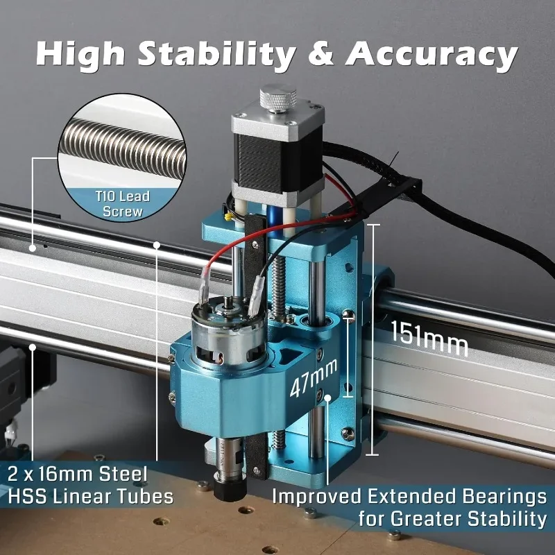 CNC Router Machine 4040-PRO for Woodworking Metal Acrylic Cutting Milling, GRBL Control, Lead Screw Driven