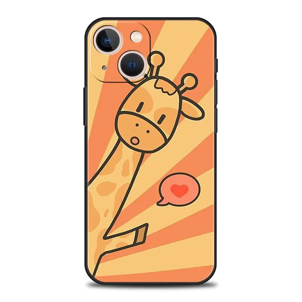 giraffe illustration Phone Case For iPhone 16 13 15 14 12 11 Pro MAX XR X SE XS 7 8 Plus Soft TPU Shell Cover