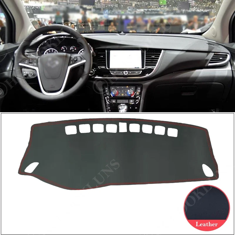 PU Leather for Opel Mokka Anti-Slip Mat Dashboard Cover Pad Sunshade Dashmat Protect Carpet Car Vauxhall Mokka X 2014 2015 2017