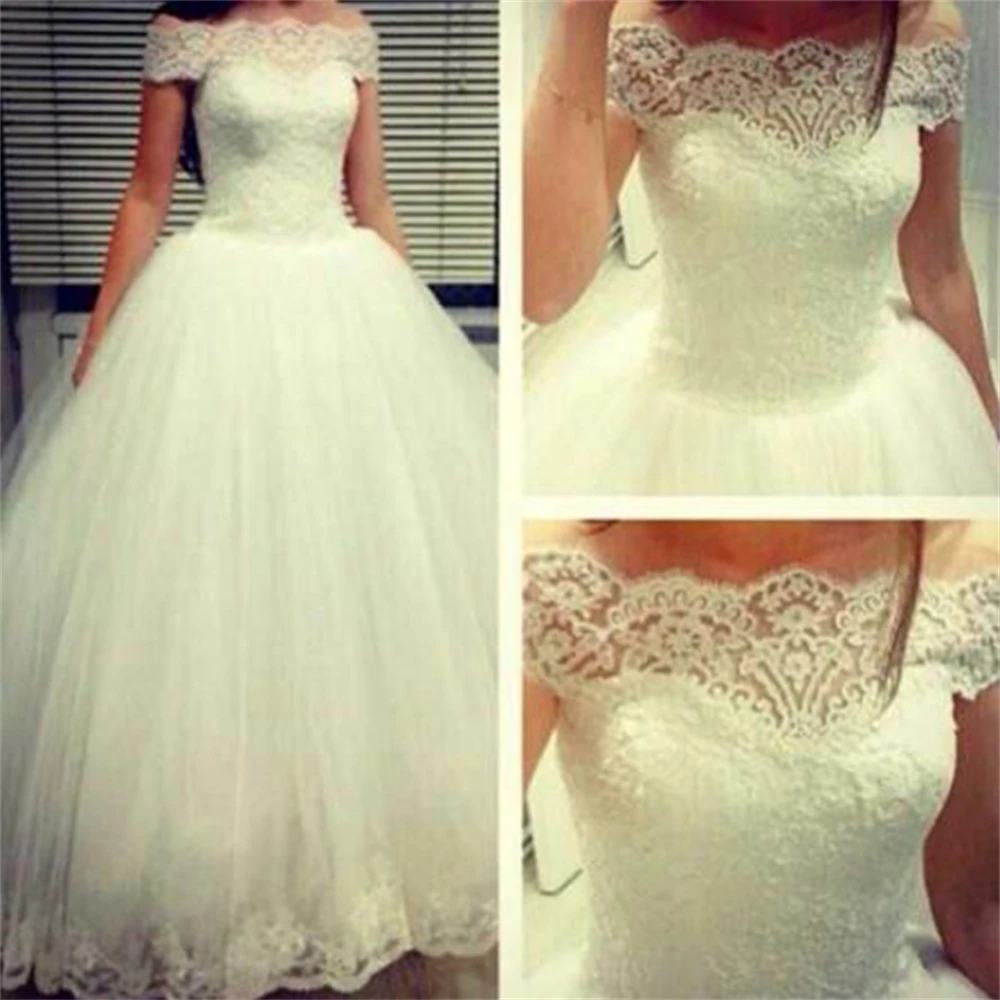 ZJ9097 Customized 2025 Spring Summer Sexy Refined Handmade Lace Wedding Flower Large Maxi Formal Off The Shoulder Gown