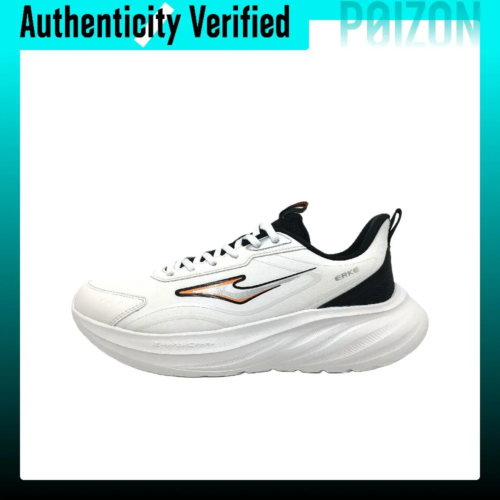 Erke Slip Resistant Abrasion Resistant Low top Casual Running Shoes Men's White Black 51125403228-001