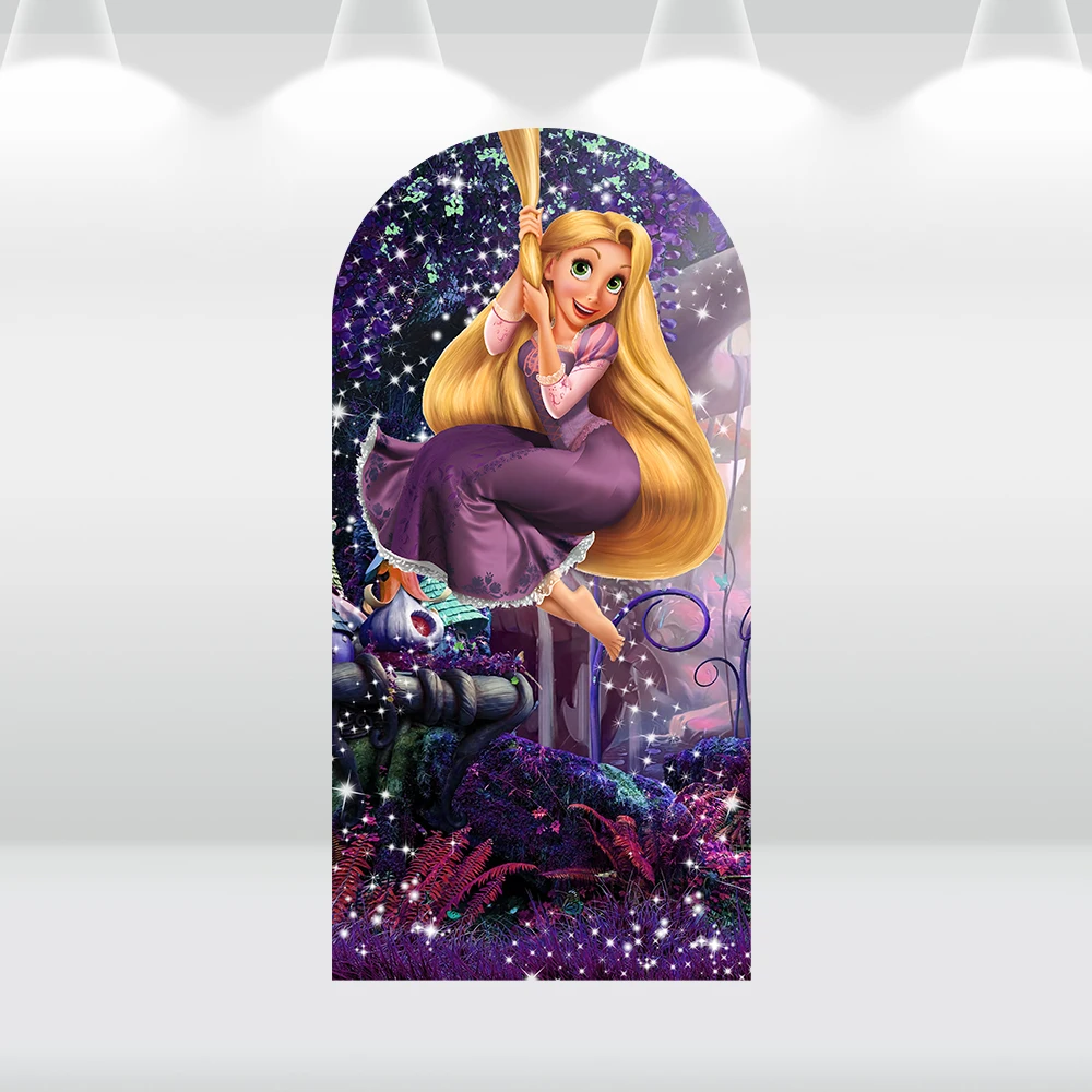 Rapunzel Princess Tangled Birthday Arch Cover Backdrops Photography Round Background Circle Lantern Candy Table Cylinder Covers