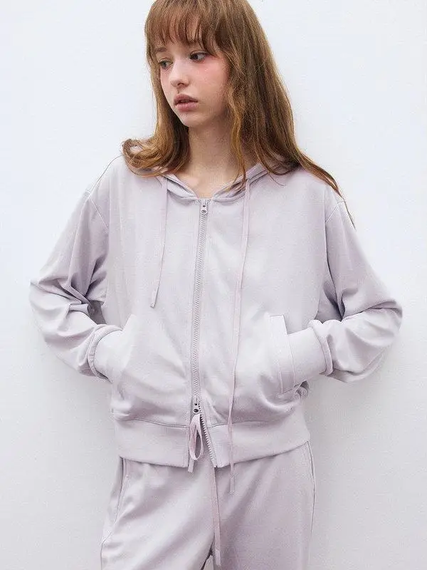 

Ultra Soft Dstring ort Knitted Jaet for Women Hello September Color Casual Fit Long Sve Zipper Closure H9275