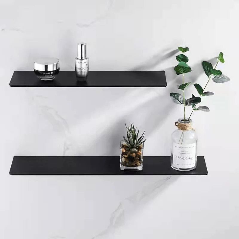 Rack 30-50cm Modern Matt Black White Bathroom Shelves Punch Free Kitchen Wall Shelf Simplicity Home Accessories