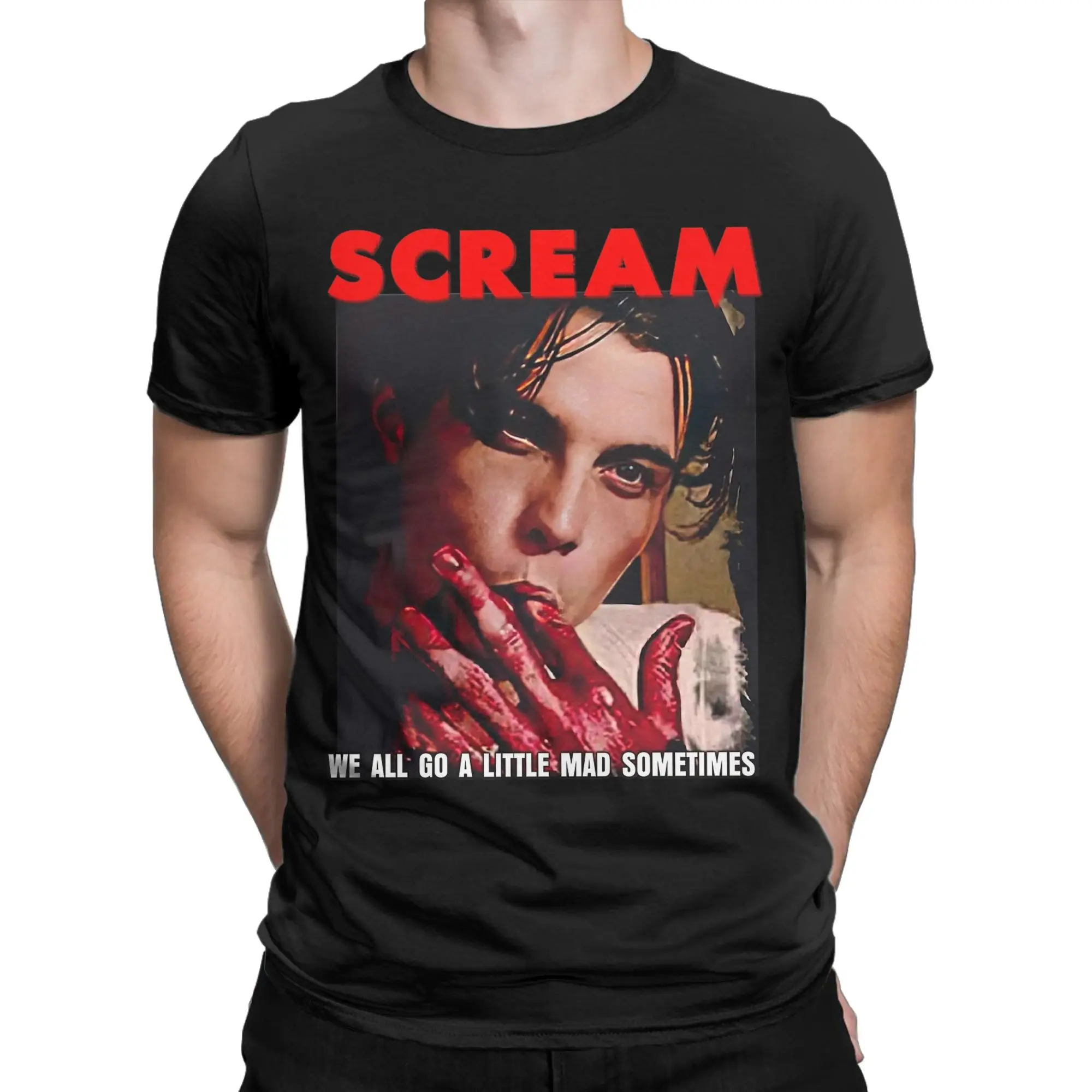 Horror Billy Loomis Scream 1996 T-Shirt for Men  Vintage Cotton Tee Shirt Round Collar Short Sleeve T Shirt 4XL 5XL 6XL Clothes