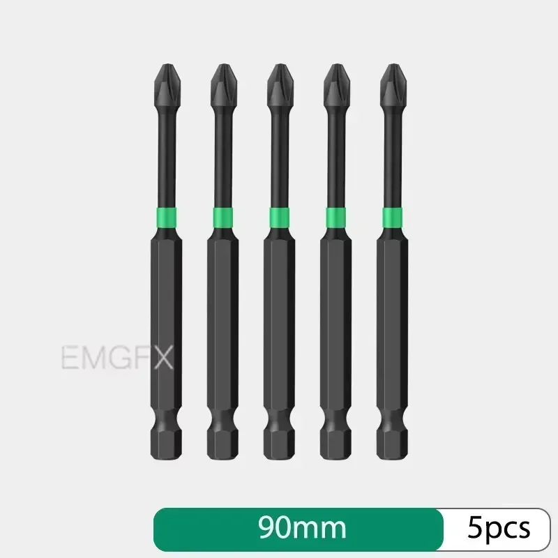 Jeu d\'embouts de tournevis PH2, outils à main à tige hexagonale spéciale, tête de lot à impact magnétique croisé fendu, dureté du tournevis, 5 pièces