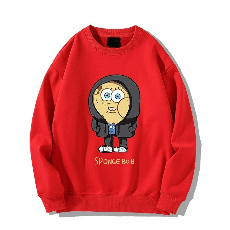 2025 SpongeBob SquarePants Jersey con estampado de estrellas para parejas Ropa infantil holgada y informal moderna y versátil