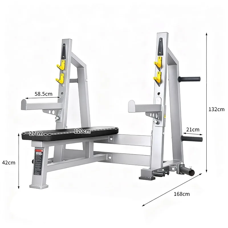 Gym Weight Bench Square-tube Bench Press Rack Bare Unit Barbell Not Included Multi-purpose Powerlifting Barbell Rack