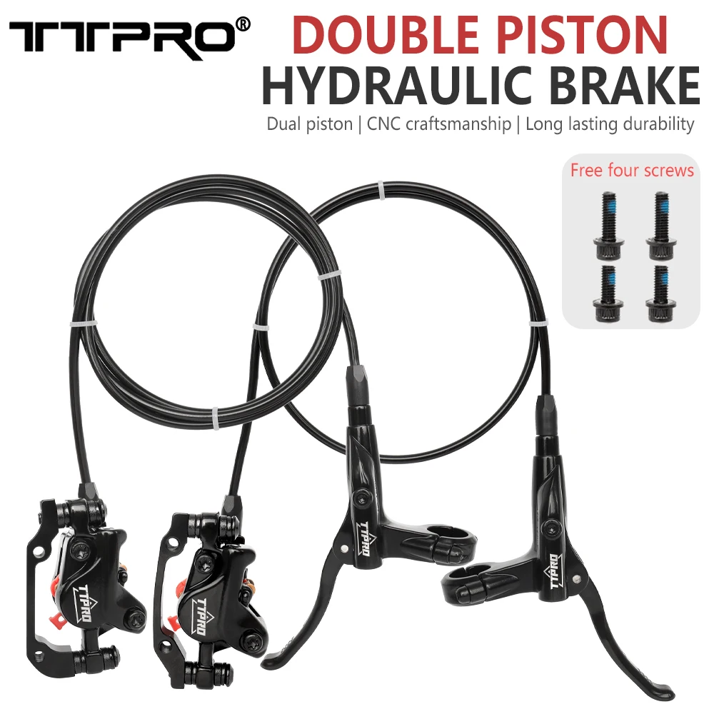 TTPRO 2 Pison Bike Brake for MTB Bike 800/1450mm R/L Oil Hydraulic Disc Brake for Road Bike with RT56 Brake Roters TP-MT200