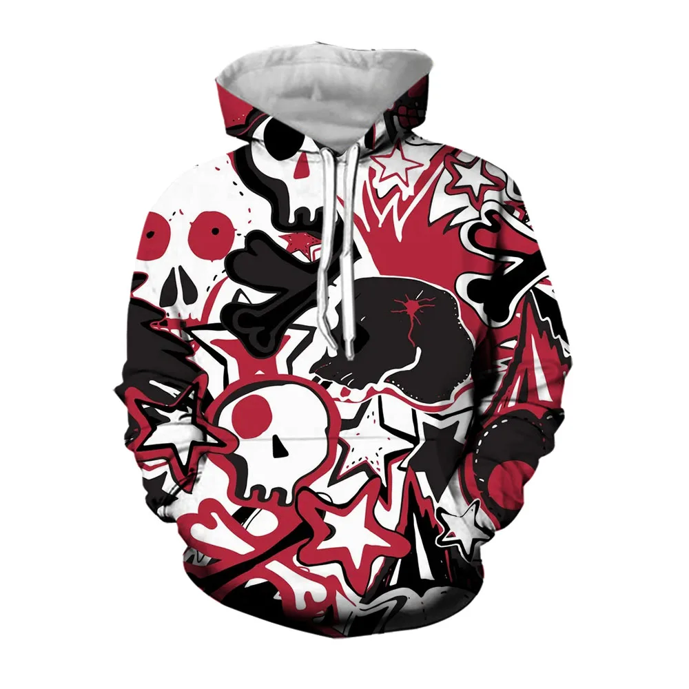 Jumeast 3D Cartoon Skeleton Hoodies For Men Y2K Rock Vibe Party Gift Oversized Spring And Autumn Hoodie Streetwear Pullover Tops