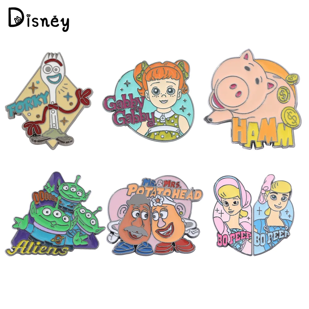 Disney Toy Story Brooch Hamm Aliens Gabby Badge Metal Enamel Cute Lapel Pin Clothes Backpack Pin For Women Jewelry Gifts