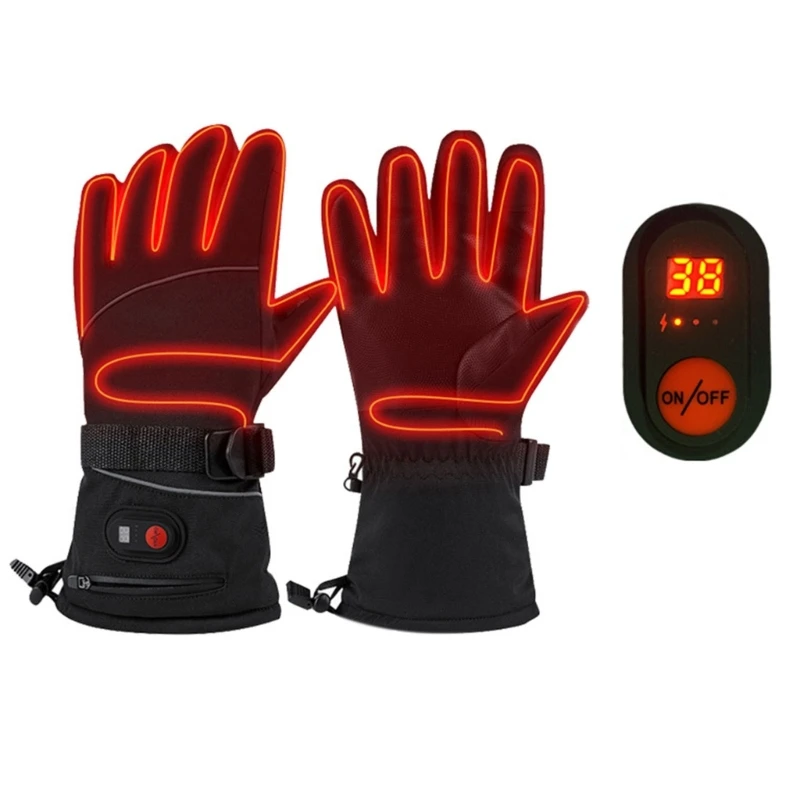 Heated Gloves For Men Touchscreen Fleece Gloves Electric Thermal Gloves