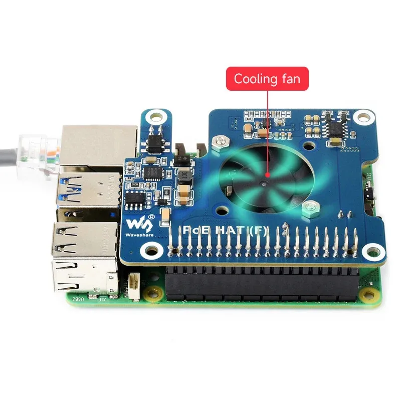 Imagem -04 - Raspberry pi Poe com Dissipador de Calor de Metal Alta Potência Over Ethernet Onboard Ventilador de Refrigeração para Rpi Pi5 f 802.3af em sobre