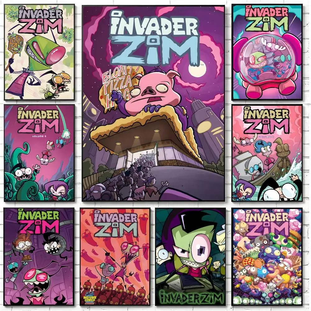 Animation Invader Zim Poster Poster HD Printing Cozy Healing Style Wall Art Home Decor For Living Room Bedroom Gift