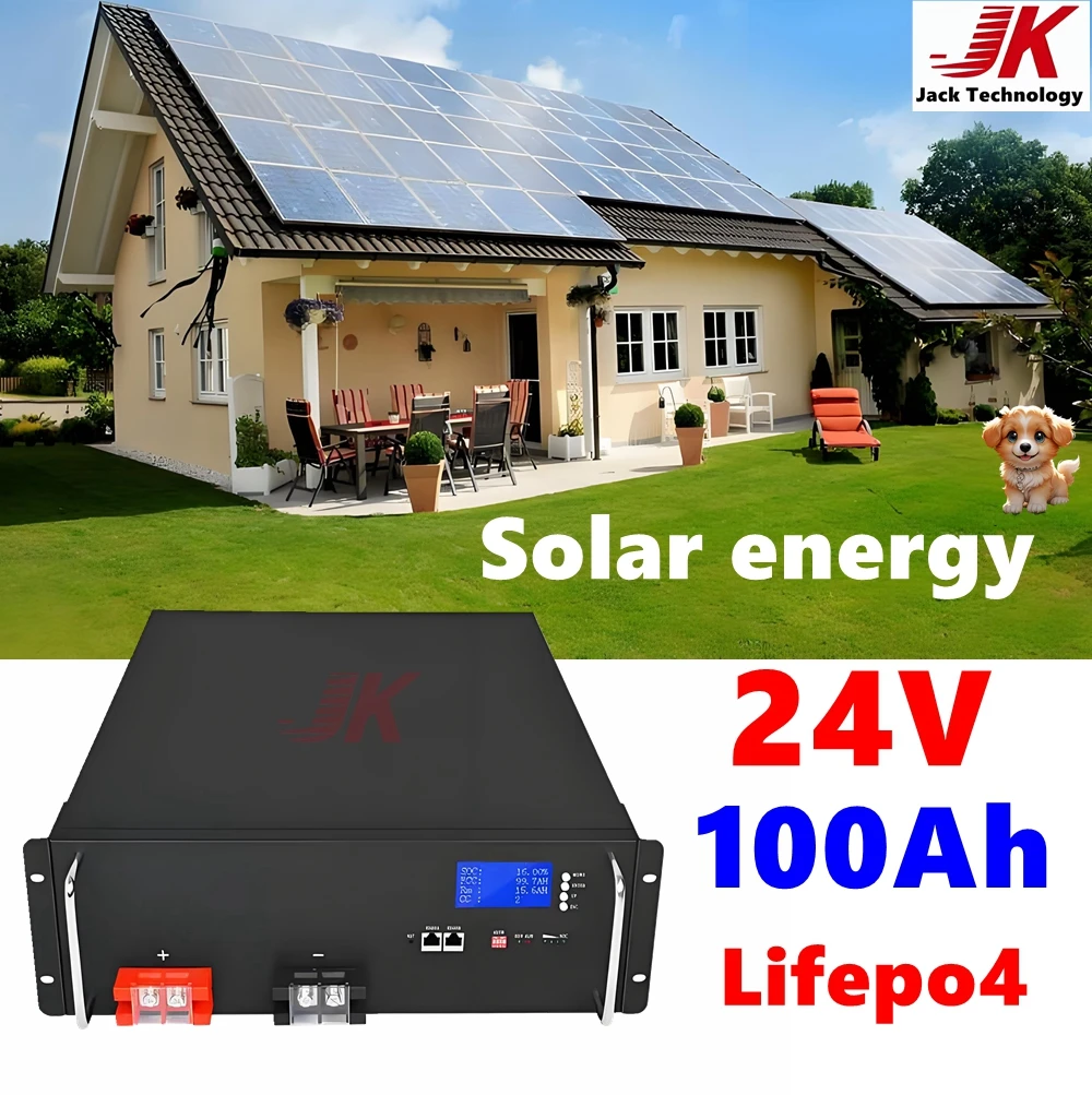 JK 24V 100AH lifepo4 lithium battery pack bluetooth APP BMS for motorhomes Solar system energy RV EV AGV photovoltaic storage