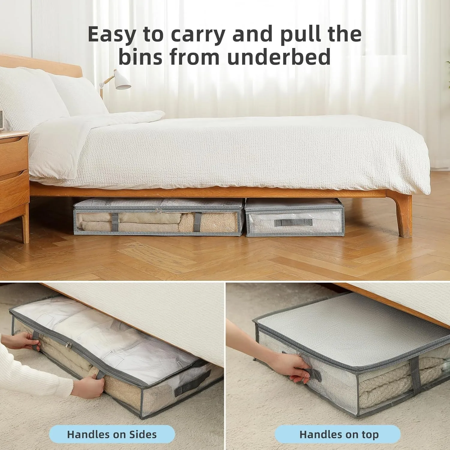 Underbed Storage Containers Bins Humid-Proof Plastic Bedroom Closet Organizers Under the Bed Blanket Clothes Toys Storage Bag