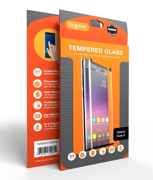 Premium Tempered Glass Screen Protector for Samsung Galaxy Note 8 Featuring 9H Hardness Ultra HD Clarity Oleophobic Coating Bubb
