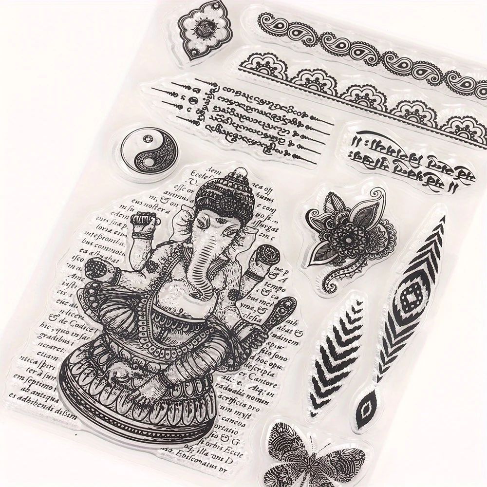 Indian Civilization Cultural Element Silicone Clear Stamps for Card Making Material Planner Scrapbooking Album Transparent Stamp