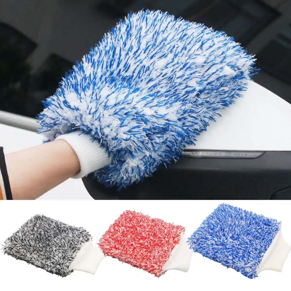 Car Wash Mitt Microfiber 3pcs Ultra-fine Microfiber Car Wash Mitts Absorbent Scratch-free Gloves Lint-free Drying for Efficient