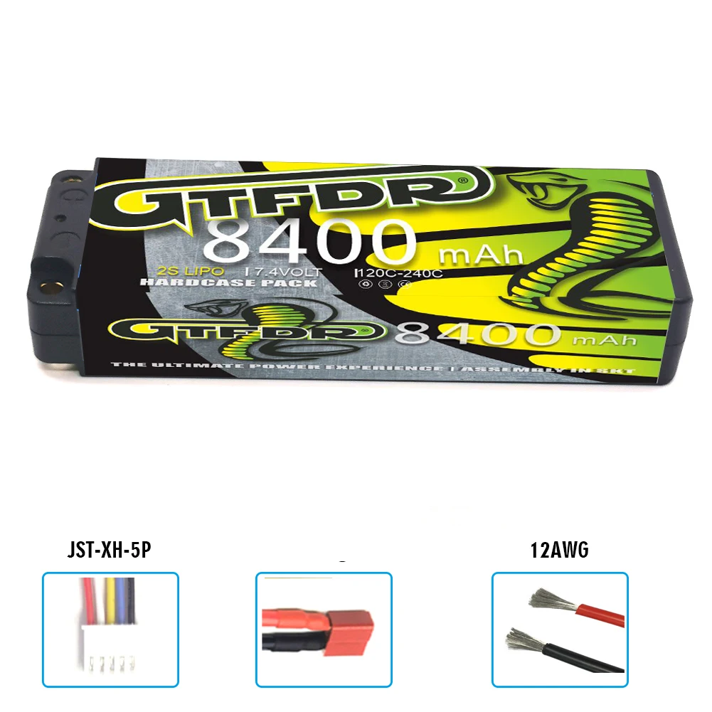 GTFDR 7.4V 7.6V 2S Battery Lipo 5200mAh 5300mAh 6500mAh 7200mAh 7500mAh 8200mAh 8400mAh 9400mAh HV 5mm Graphene for Buggy 1/10