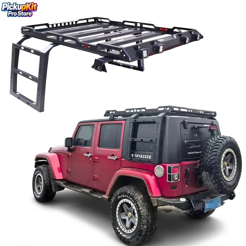 

Heavy Duty Steel Roof Toolbox 300kg/661LBS Capacity Cargo Storage for Wrangler JK JL 4x4 Off-Road