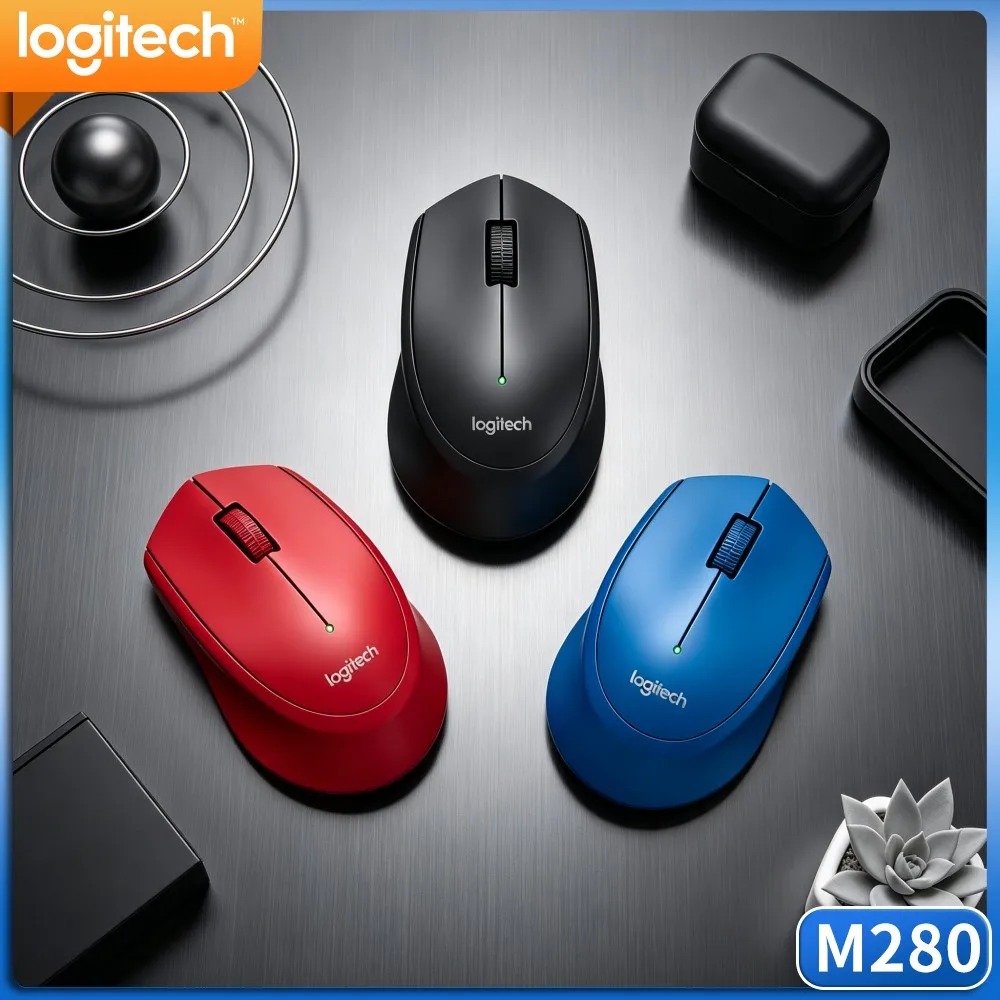 Logitech M280 2.4G Wireless Mouse Nano USB Receiver Right-Hand Contoured 1000DPI 18 Months Battery Office Mice for PC Laptop Mac