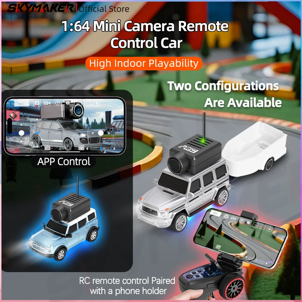 WLtoys 6405 6406 1/64 RC Car  Mini 720P FPV APP off-road Car 2.4GHz Remote Control Camera Car Led Ambient Lights SUV Toys Gifts