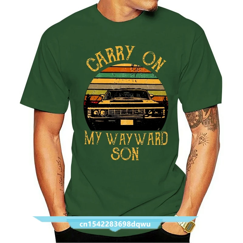 

Supernatural Carry On My Wayward Son Vintage Retro Men 2021 Brand New Men Clothing Fashion Men T Shirts Design Shirt