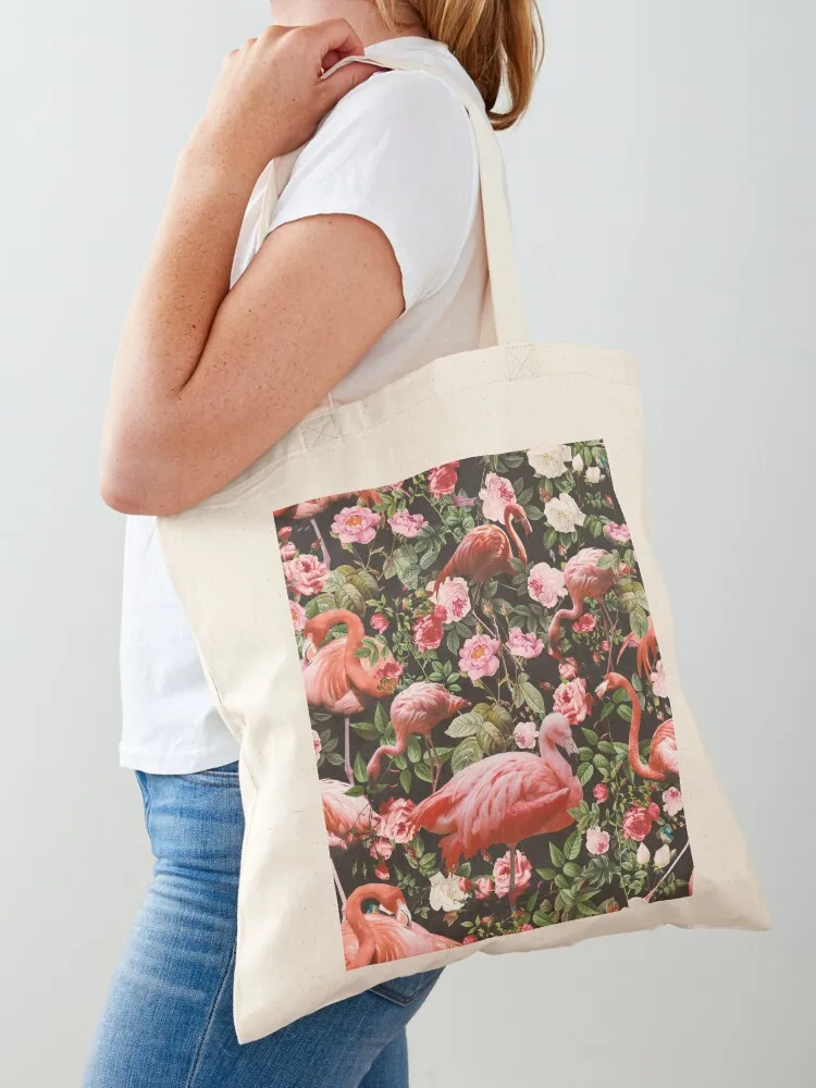 

Floral and Flamingo Pattern Tote Bag supermarket folding bag tote bags men reusable shopping bags Women's shopping bag