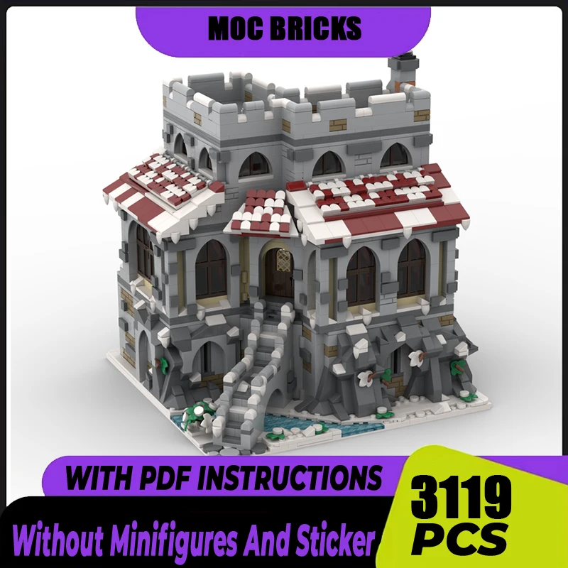 Medieval Castle Model  Moc Building Bricks Snow Horror Village Model Building Technology Modular Blocks Construstion Toy Gifts