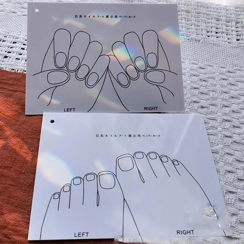 10PC 100% nuovissime carte da esposizione di qualità per il piede della mano con borse Indossabili Unghie artistiche Unghie Cartone Manicure Piccole imprese