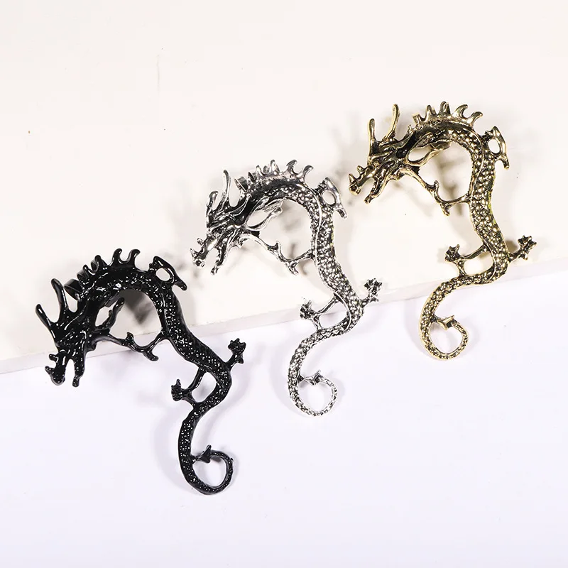 Zodiac Dragon Earrings, Punk Wind Dragon Ear Clips, No Ear Piercings, Men and Women Can Wear Ear Clips, Exaggerated Accessories
