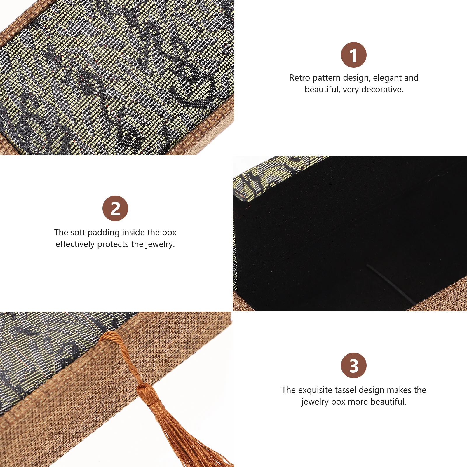 

2Pcs Jewelry Storage Boxes Vintage Compact Organizer for Rings Earrings Necklaces Travel Gift Packing Box Jewelry Storage Case