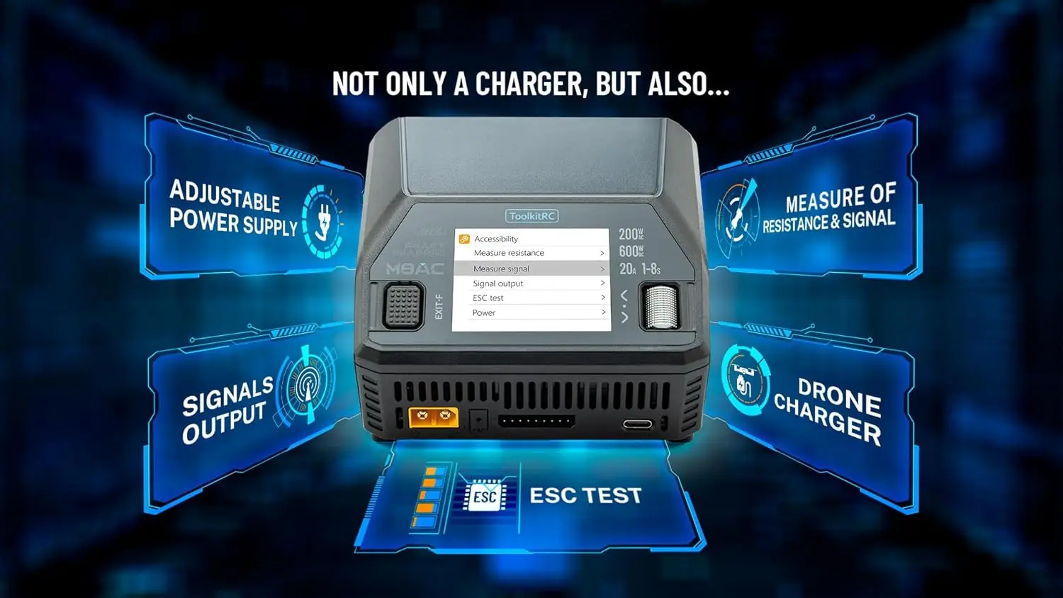 ToolkitRC M8AC Multifunctional Lithium Battery Charger Smart Lipo Battery Charger Discharger PD 65W Fast Charge Smart