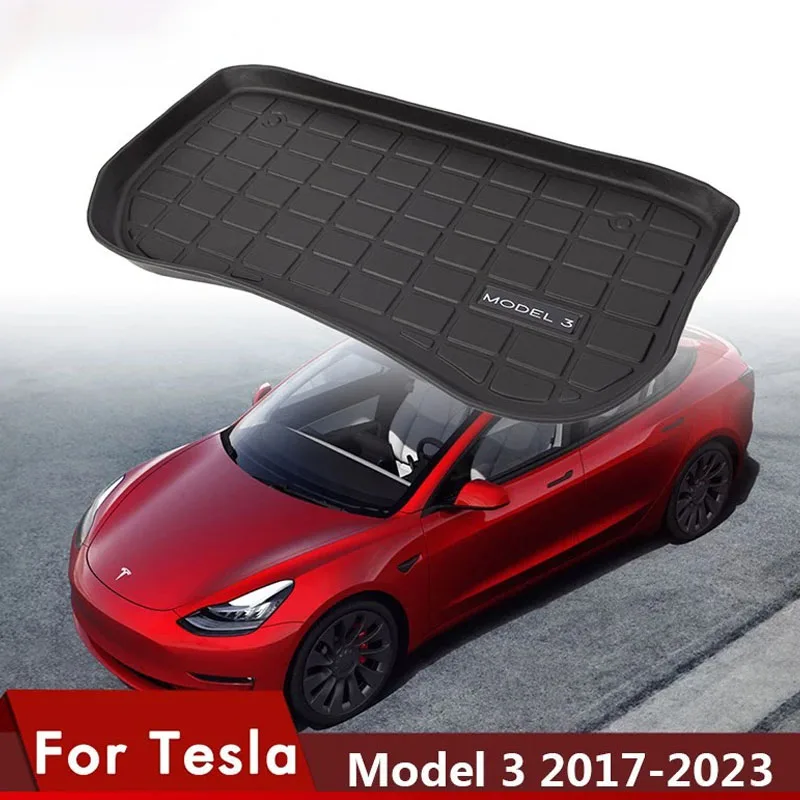 Front Rear Trunk Mats For Tesla Model 3 2023 2022 2021 Highland 2024 Car Accessories Mat Waterproof Cargo Tray Storage Pads