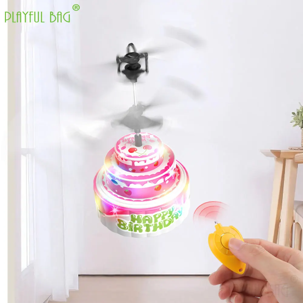 Electric Flying Luminous Toy Cake Model Drone Gesture Sensing Suspended Induction Aircraft Boys Girls Birthday Gift VG126