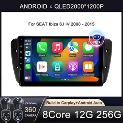 QLEDカーラジオ,マルチメディアプレーヤー,ステレオ,ビデオ,GPSナビゲーション,CarPlay,4G,wifi,Android,BT,シートibiza 6j iv 2008-2015