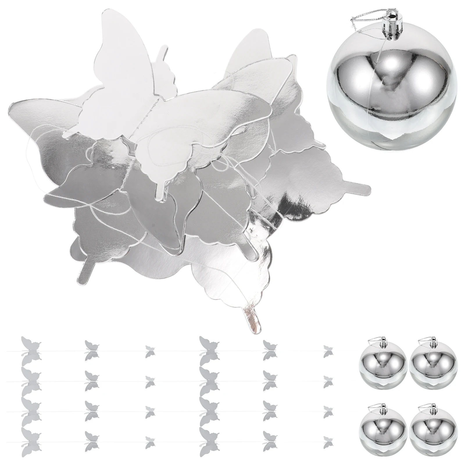 

12Pcs Butterfly Ceiling Hanging Decorations Shiny Ball Ornaments Shatterproof Plastic for Valentine's Day Birthday Christmas