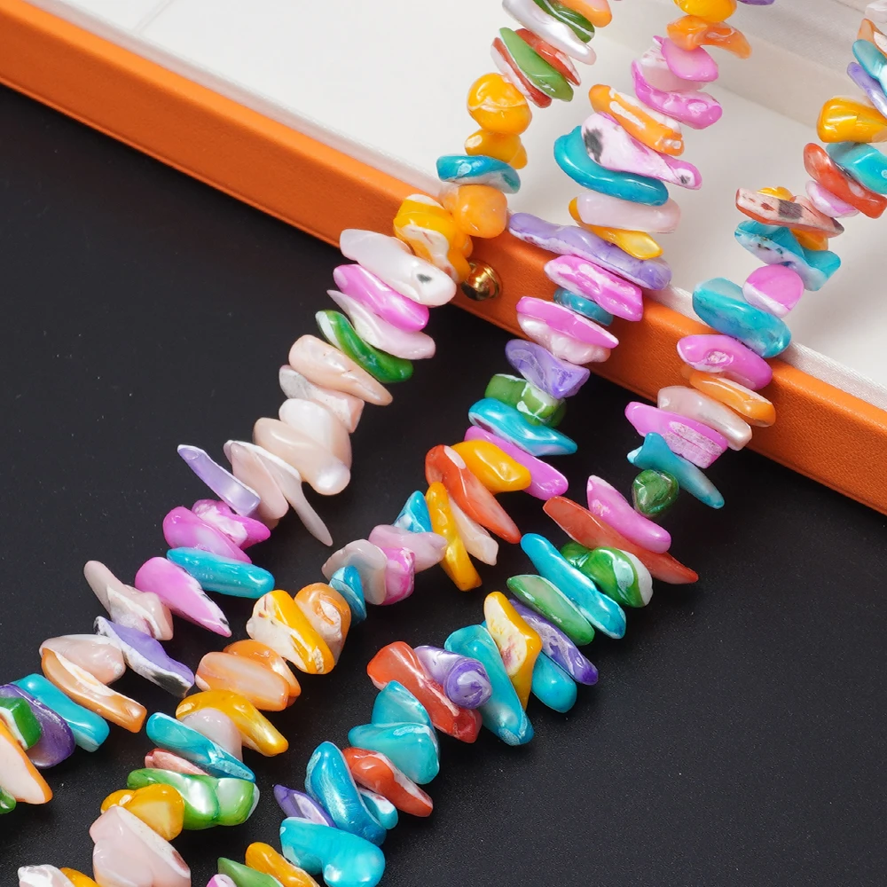 Natural Seawater Horse Shell Colorfulful Stone Shape Loose Beads Suitable for Diy Necklaces and Other Jewelry Accessories