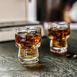 Halloween Household Skull Head Glass Teacup Transparent Crystal Coffee Juice Mug Drinking Bar Club Whiskey Wine Beer Cup