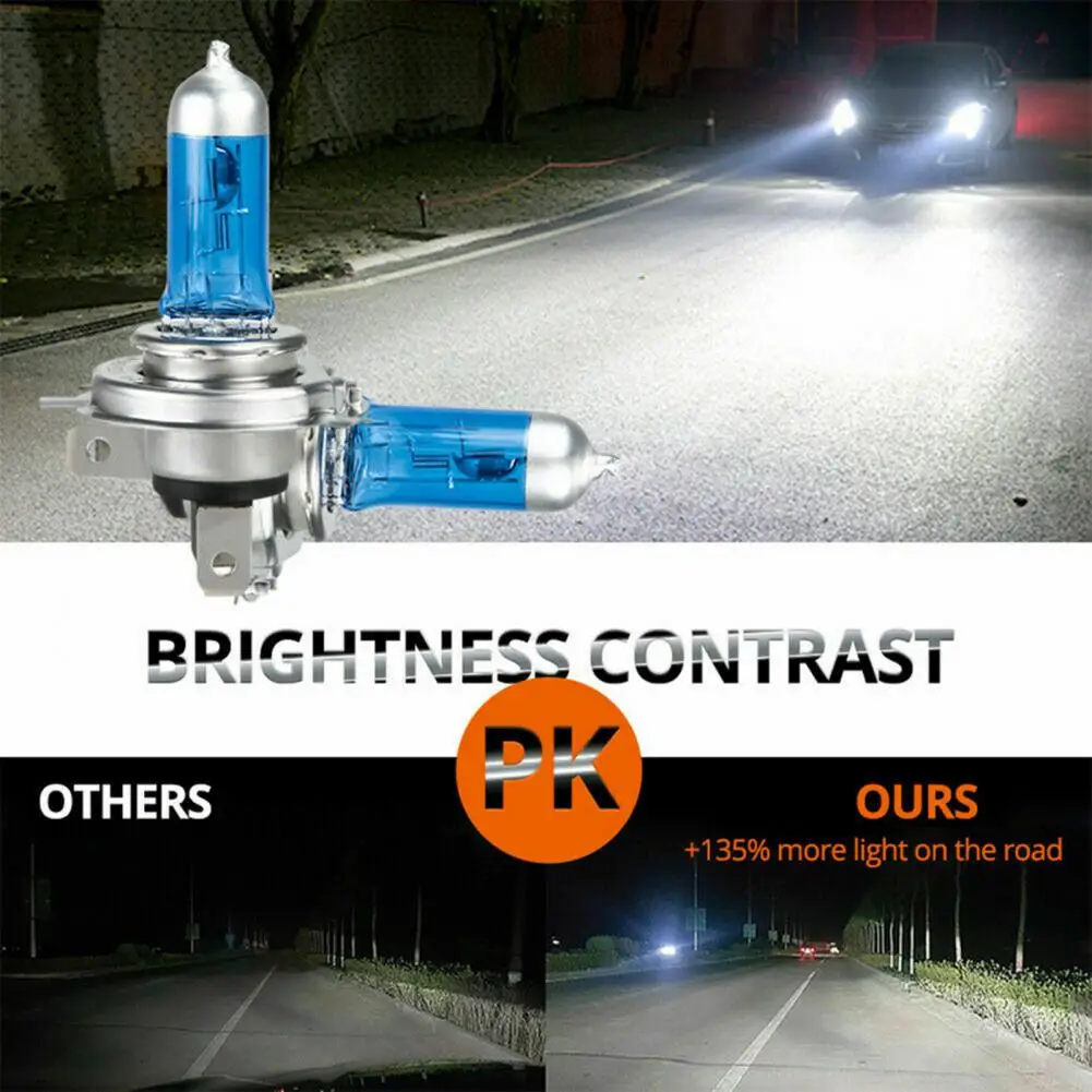 Farol do halogênio do carro, luz dianteira substituível, tempo de serviço mais longo, ângulo largo, útil, 100W, 4 PCes