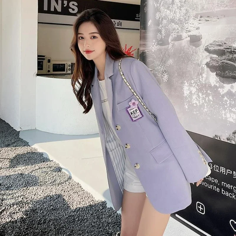 

Korean Style Chic Sweet Small Fragrant Wind Blazer Women's Leisure Suit Jacket Spring Autumn Design Niche Loose Fashion Outwear