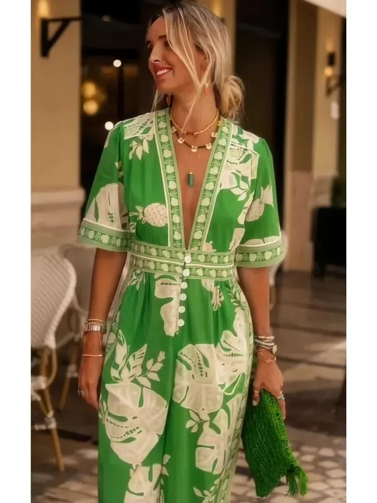 Mono largo de moda africana para mujer, vestido Dashiki de manga corta con estampado de cuerpo ajustado, novedad de verano, ropa de playa para mujer, nueva África 2024