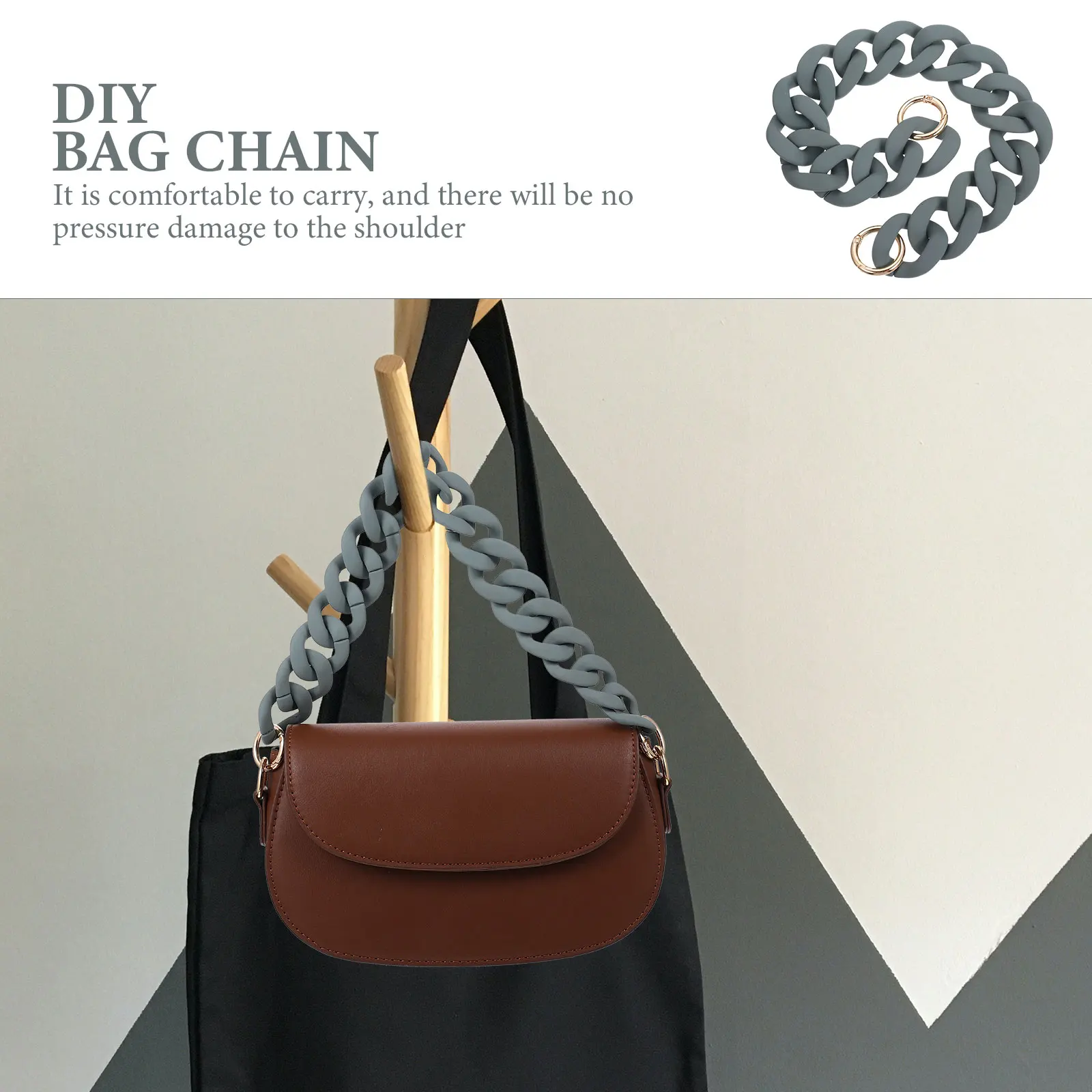 

Resin Bag 41cm Dark Green Shoulder Strap Accessory DIY Diy Bag Chain Replacement Hardware Stylish Practical
