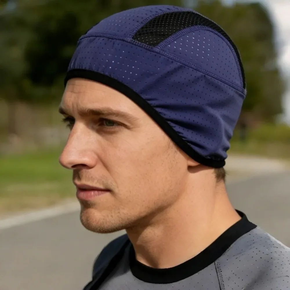 Ice Silk Motorcycle Helmet Inner Cap Breathable Quick Dry Racing Cap Sun Protection Mesh Motor Helmet Hat for Cycling
