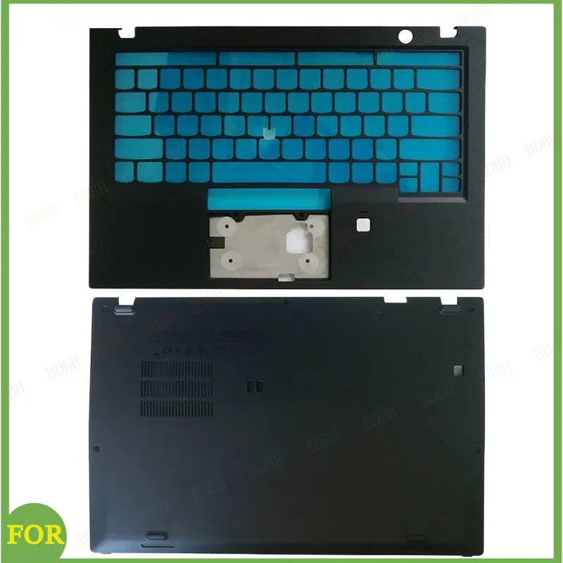 NEW for Lenovo ThinkPad X1 Carbon 6th 2018 laptop Palmrest Cover with Fingerprint Hole AM16R000300/Bottom case AM16R000600