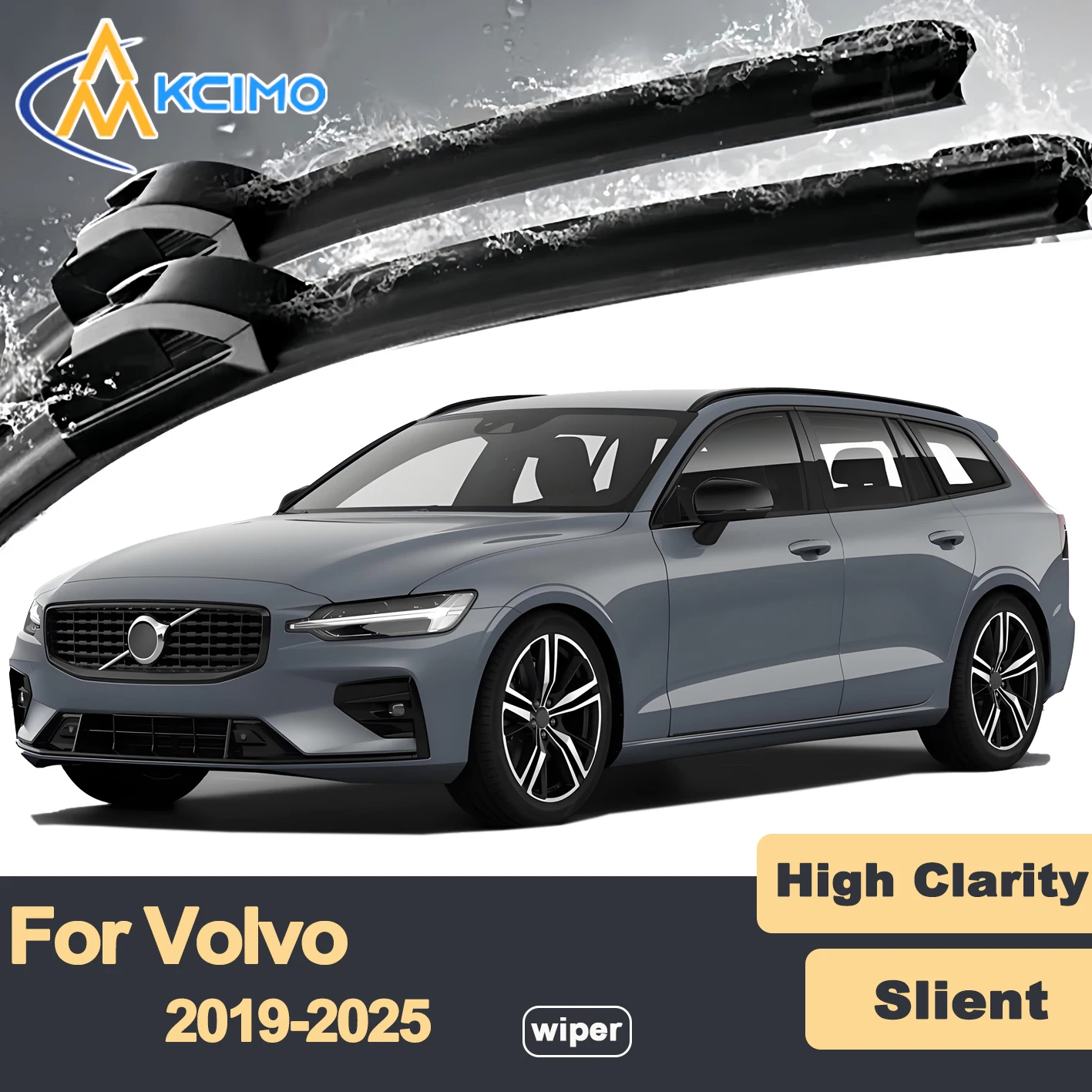 

Premium Rubber Durable Silent Windshield Wiper Blades 2pcs for Volvo S60 V60 2019-2025 Front Wiper Blades Set