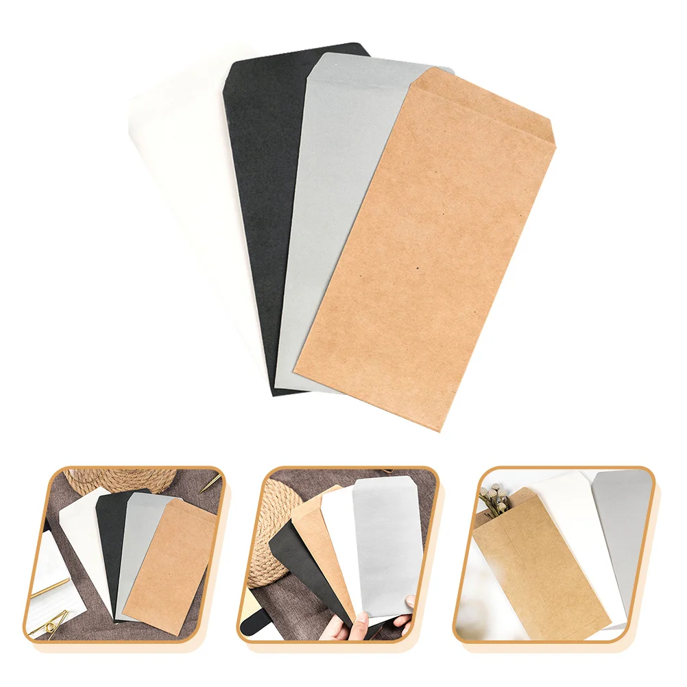 

40Pcs Kraft Paper Envelopes Classic Blank Document Storage Bags for Gift Wedding Birthday Brown Paper Envelope
