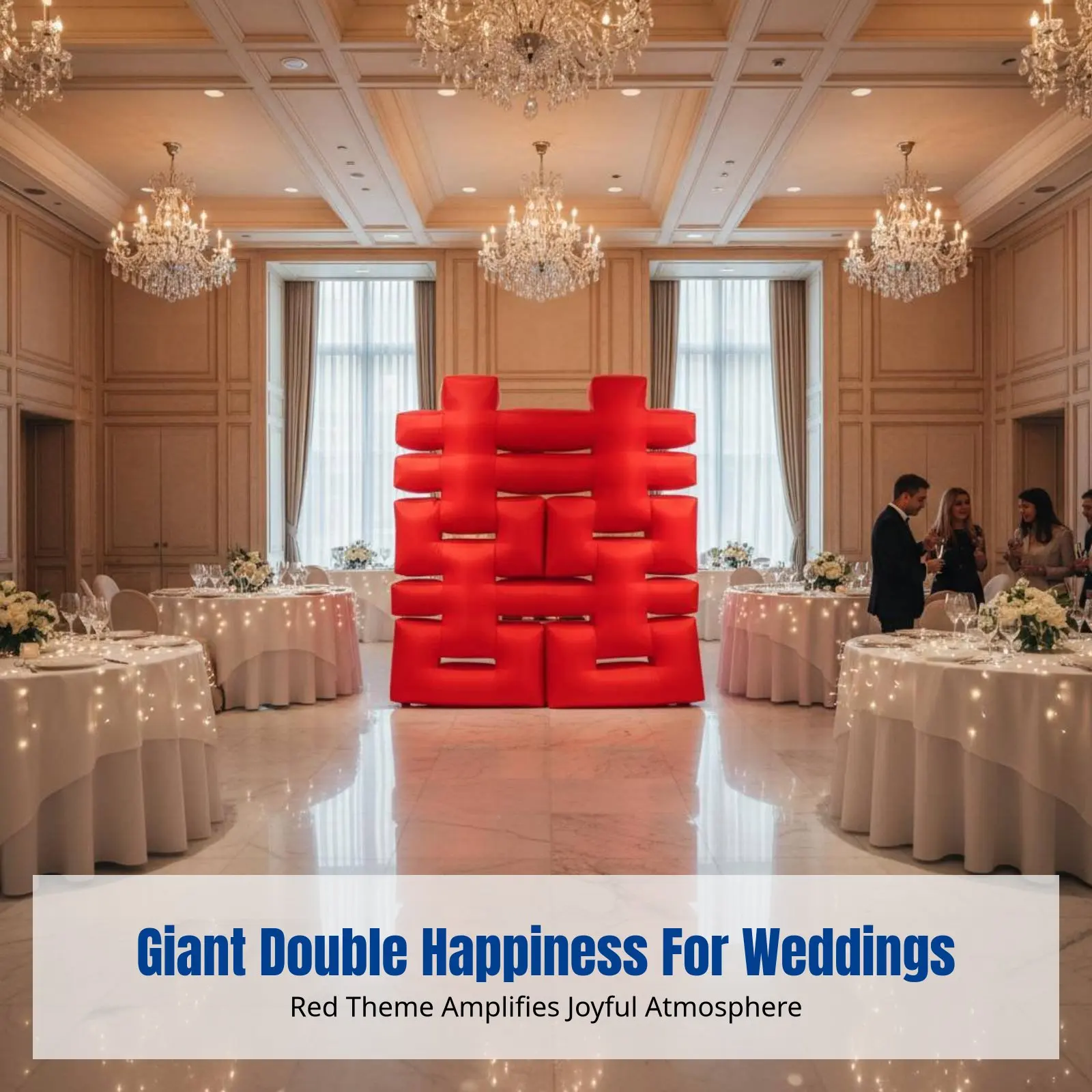

Inflatable Double Happiness Symbol, Red Wedding Backdrop, Air Arch Decor