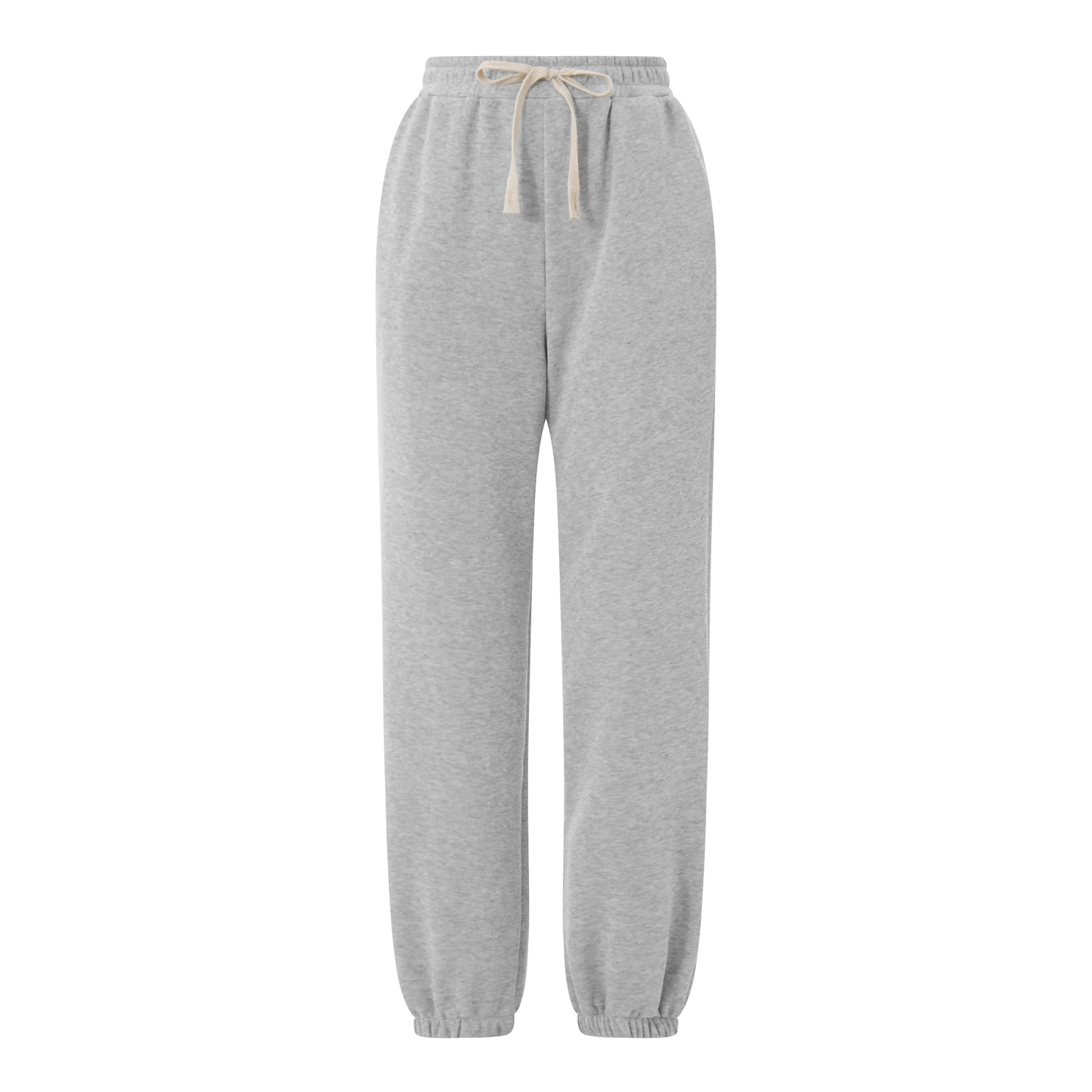 Dames Casual Broek Effen Kleur Trekkoord Elastische Taille Hip Hop Losse Broek Joggingbroek Streetwear